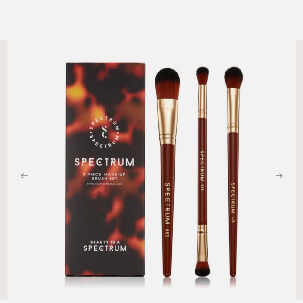Brand new spectrum 3-Piece Makeup Brush Set